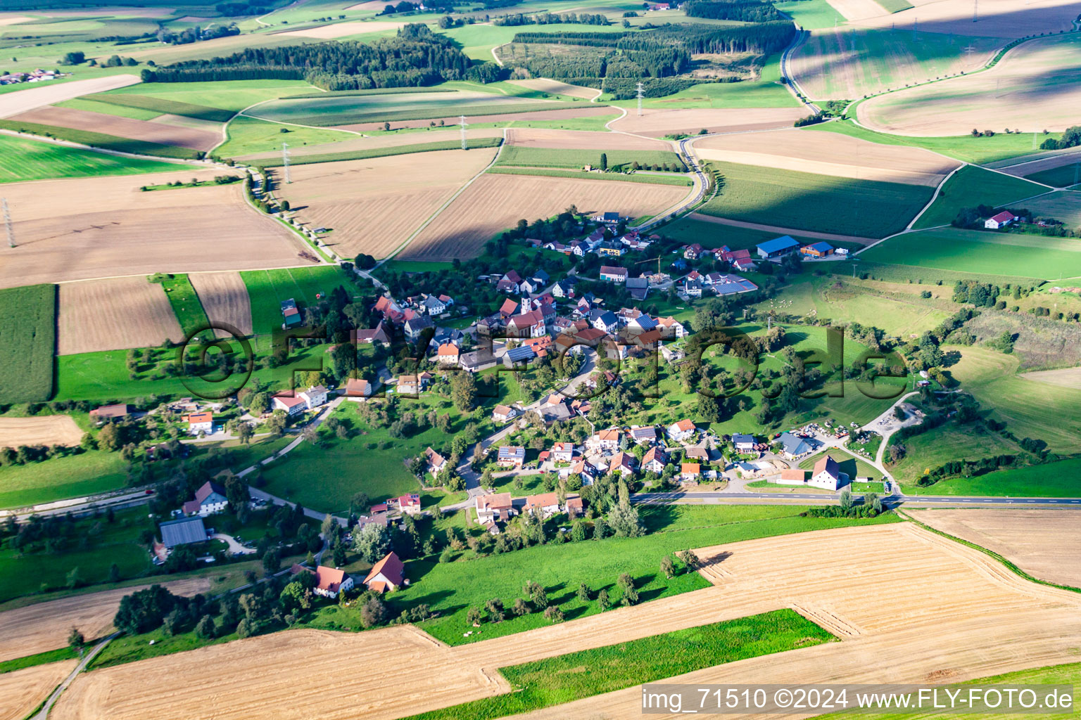 Luftbild von Ortsteil Gallmannsweil in Mühlingen im Bundesland Baden-Württemberg, Deutschland