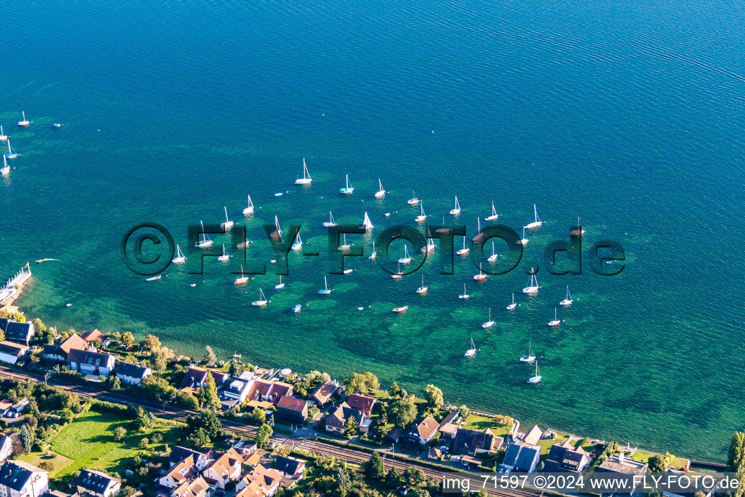 Segelbootanleger in Allensbach im Bundesland Baden-Württemberg, Deutschland