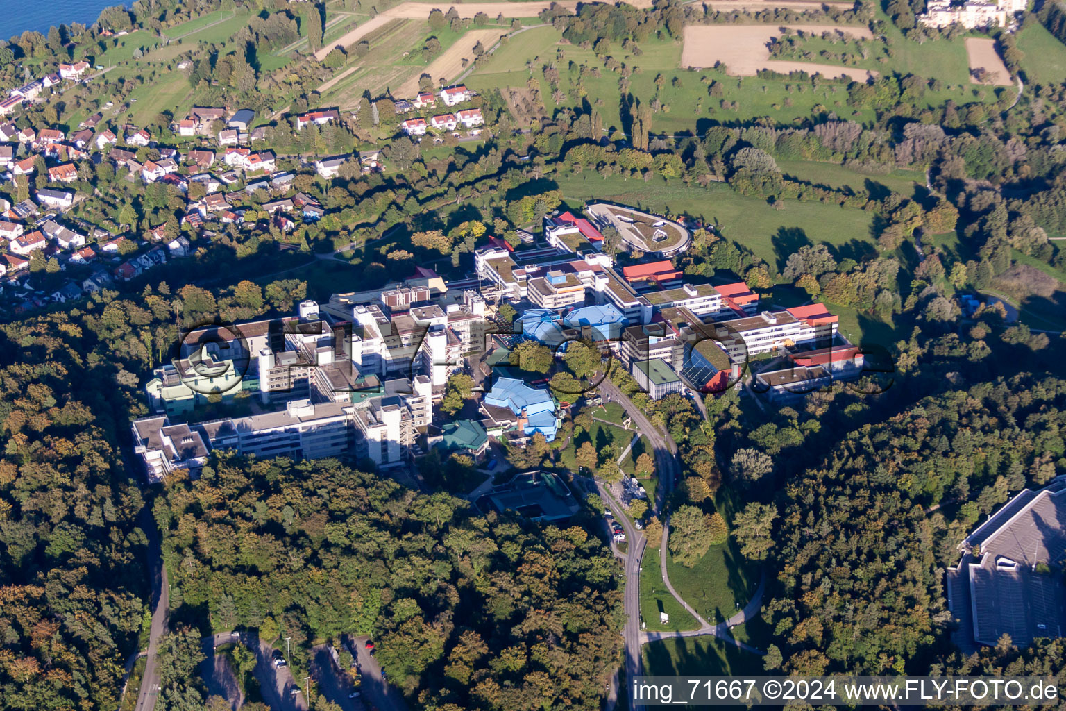 Luftbild von Campus- Gebäude der Universität Konstanz im Ortsteil Egg in Konstanz im Bundesland Baden-Württemberg, Deutschland