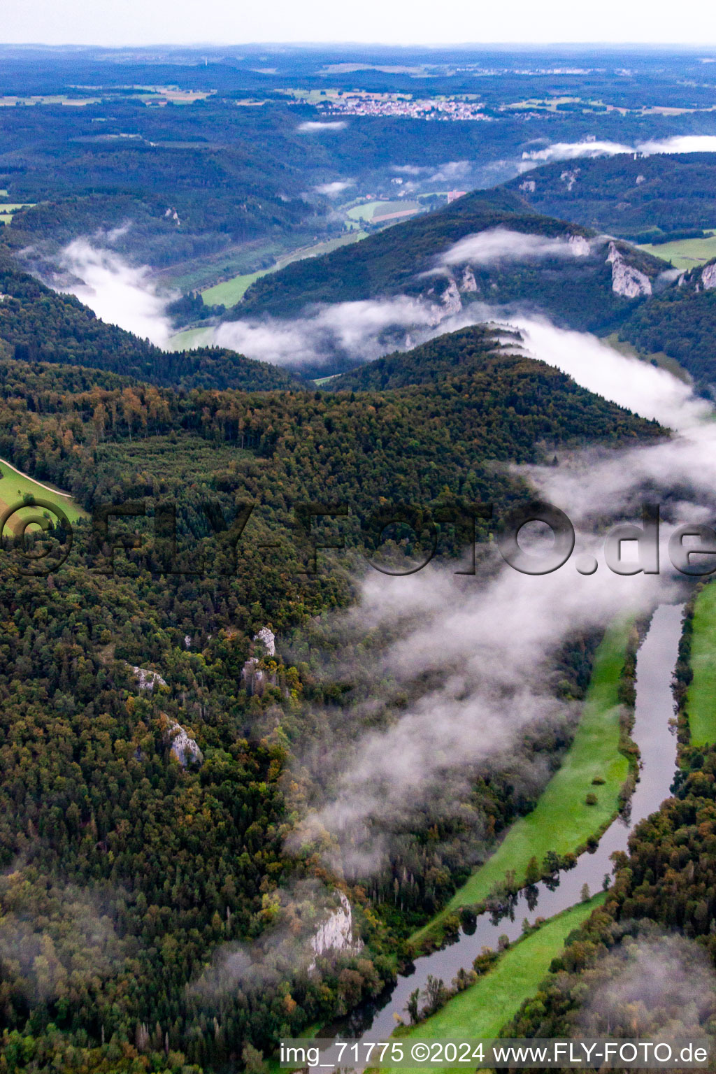 Luftaufnahme von Donaudurchbruch in Buchheim im Bundesland Baden-Württemberg, Deutschland