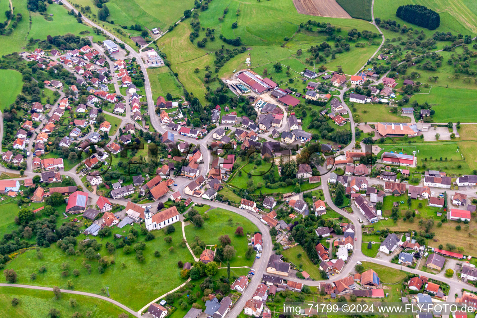 Dorf - Ansicht in Mühlingen im Bundesland Baden-Württemberg, Deutschland