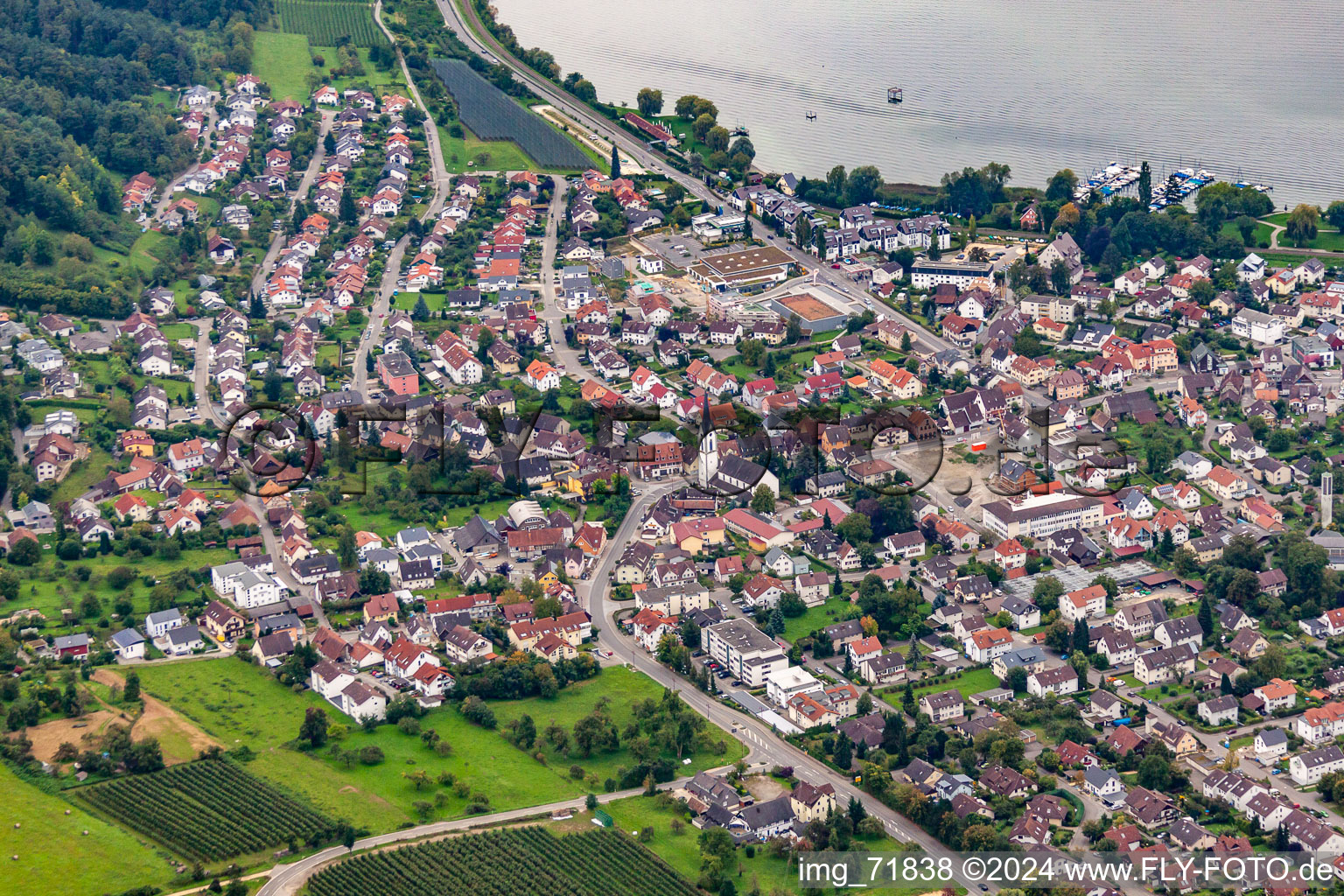 Ortsteil Ludwigshafen in Bodman-Ludwigshafen im Bundesland Baden-Württemberg, Deutschland aus der Drohnenperspektive