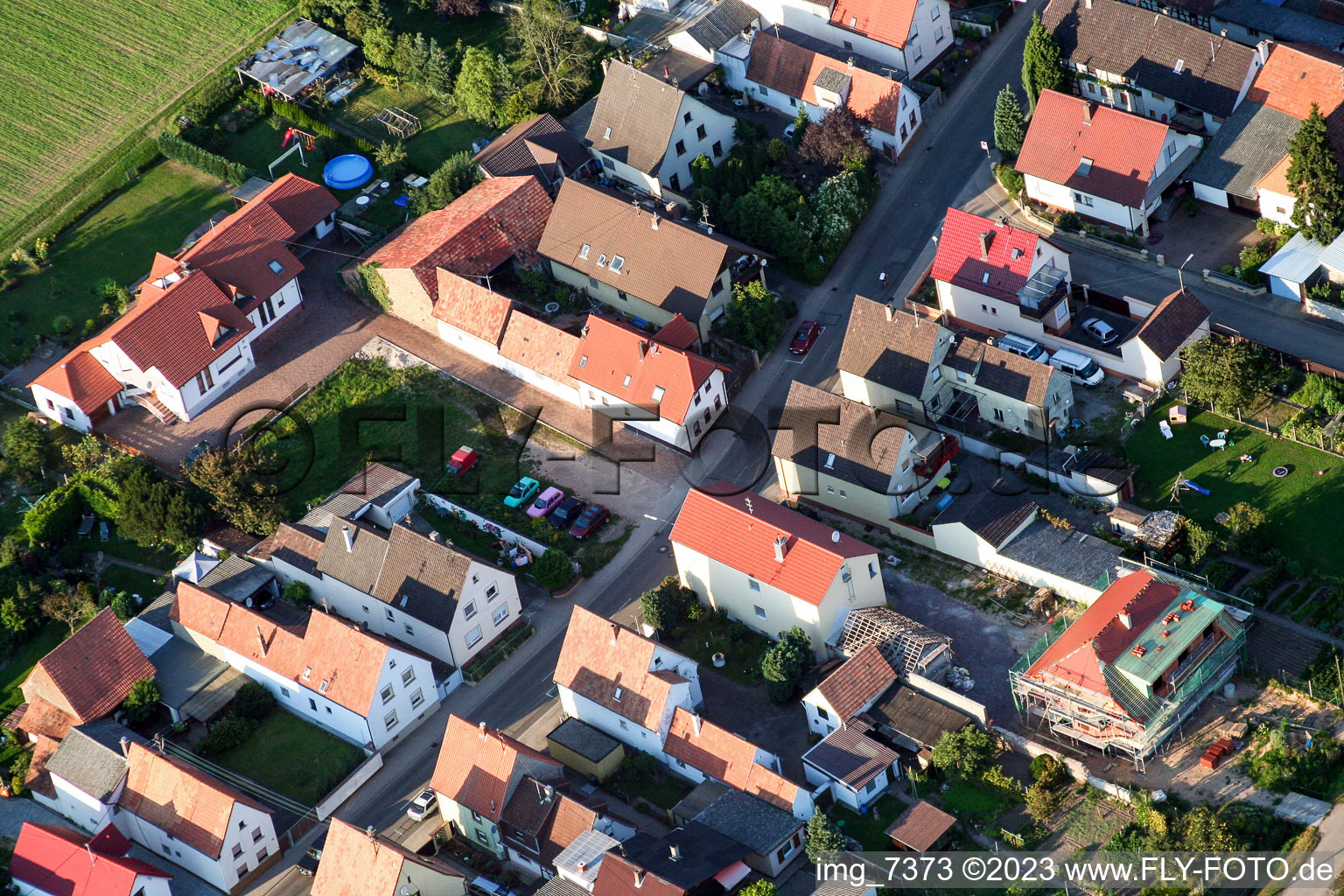 Luftbild von Kandel, Saarstraße von Südwesten im Bundesland Rheinland-Pfalz, Deutschland