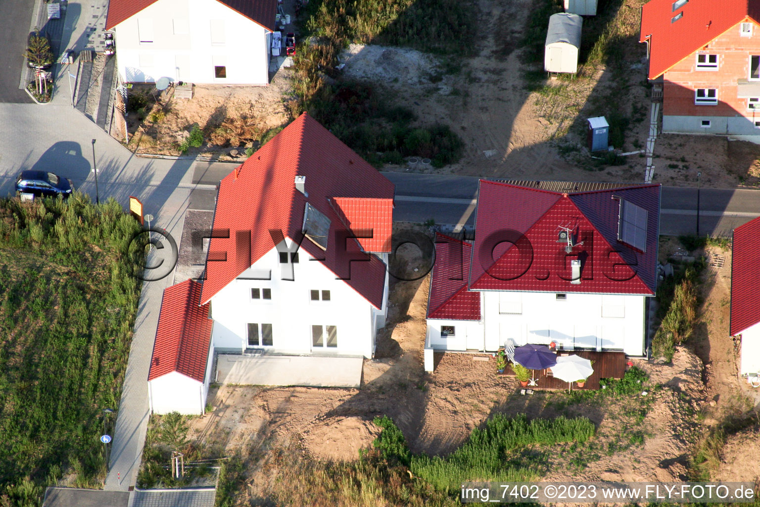 Drohnenbild von Kandel, Neubaugebiet Am Höhenweg im Bundesland Rheinland-Pfalz, Deutschland