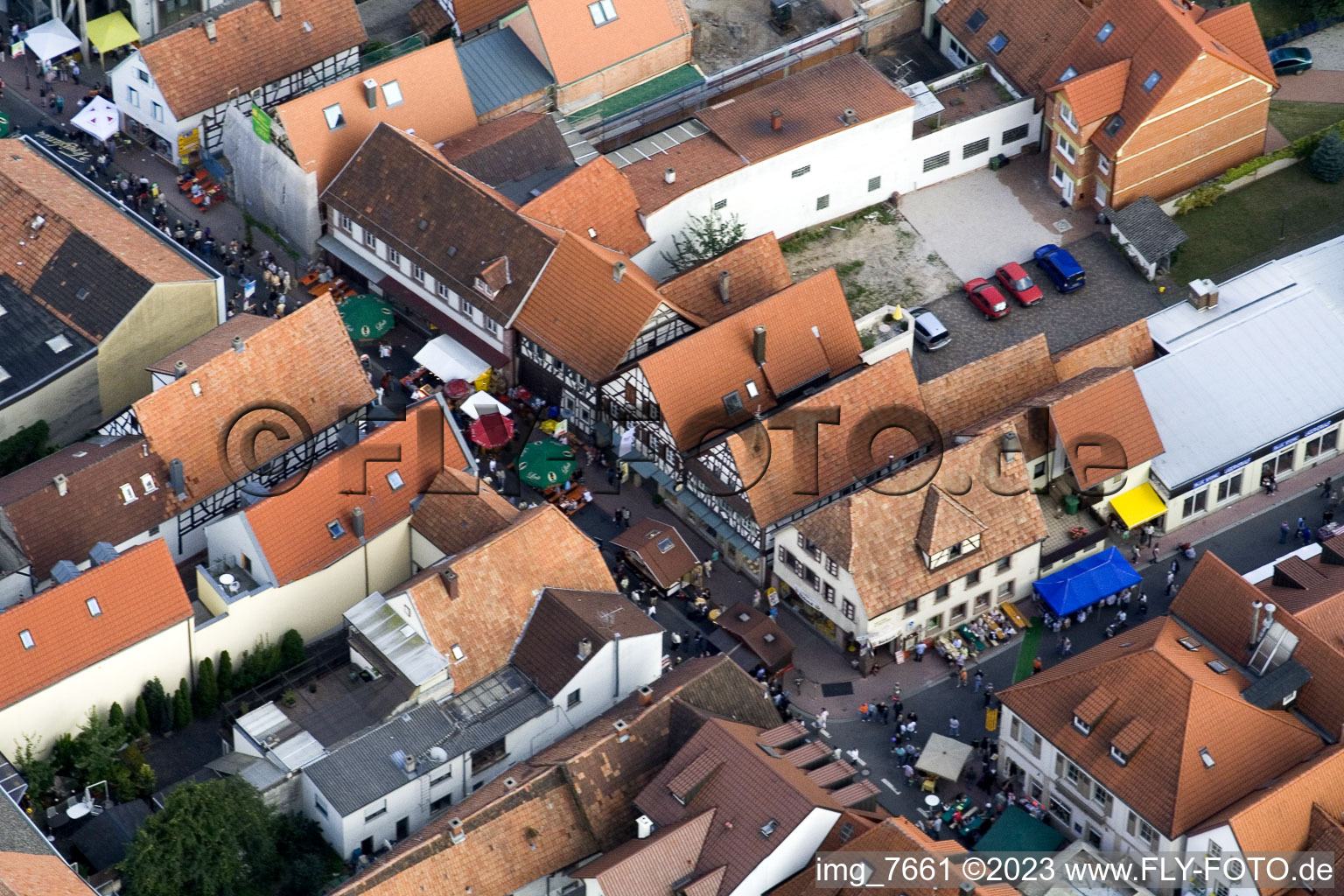 Luftaufnahme von Kandel, Stadtfest, Hauptstr im Bundesland Rheinland-Pfalz, Deutschland