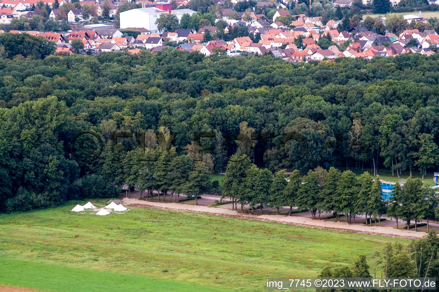 Kandel, Riesenseilrutsche, Camp von Fun-Forest im Bundesland Rheinland-Pfalz, Deutschland