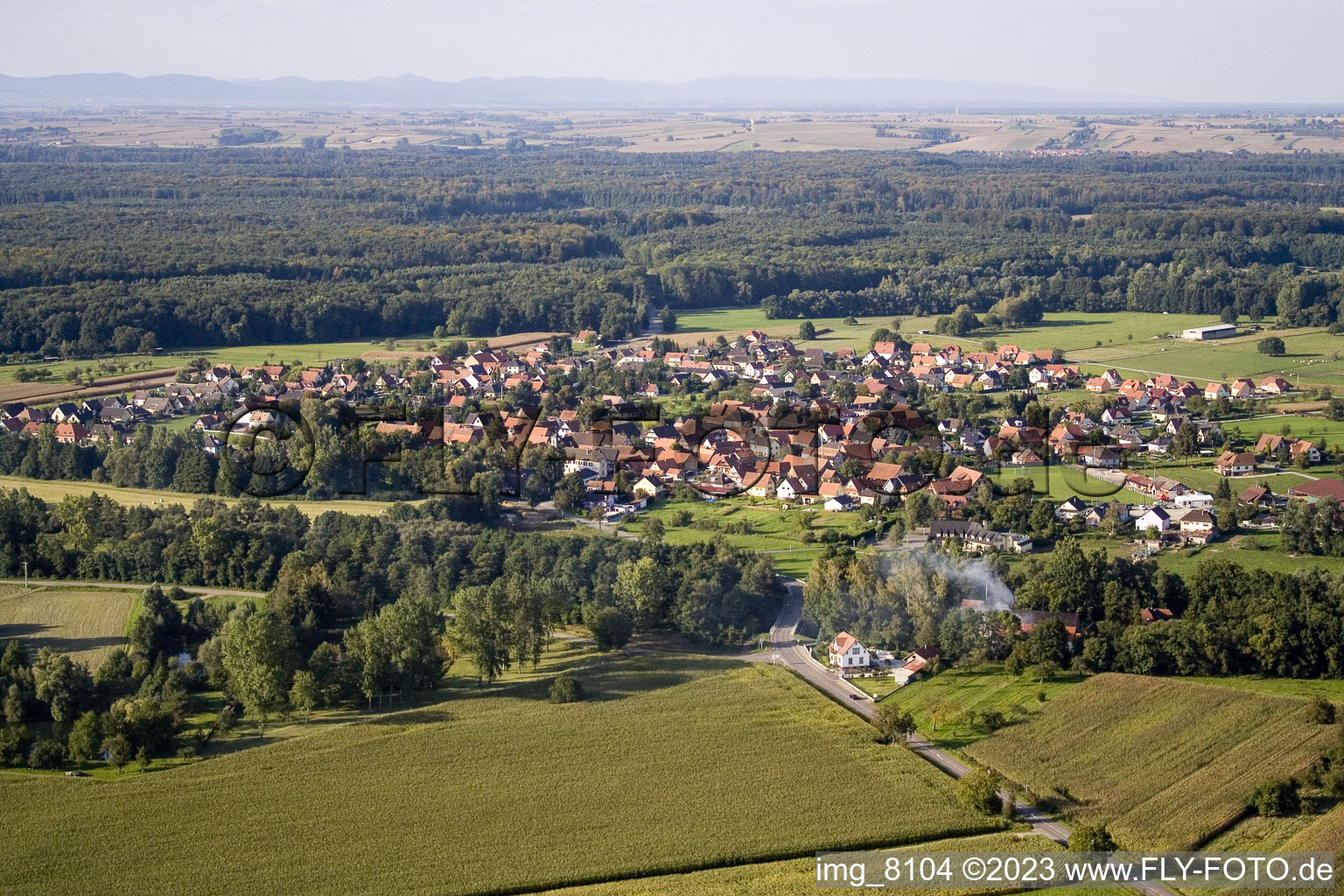 Forstfeld im Bundesland Bas-Rhin, Frankreich von oben