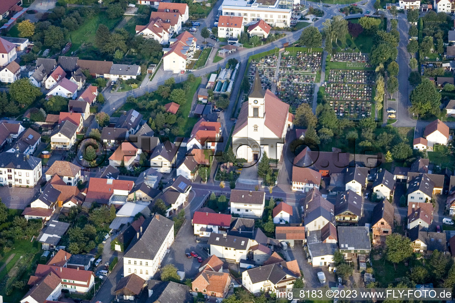 Drohnenaufname von Ortsteil Urloffen in Appenweier im Bundesland Baden-Württemberg, Deutschland