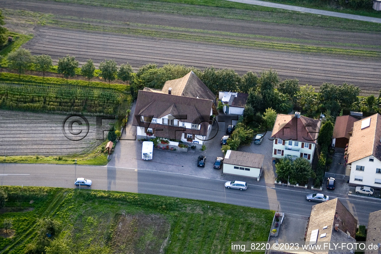 Luftaufnahme von Zimmern, Restaurant Gaukel im Ortsteil Urloffen in Appenweier im Bundesland Baden-Württemberg, Deutschland