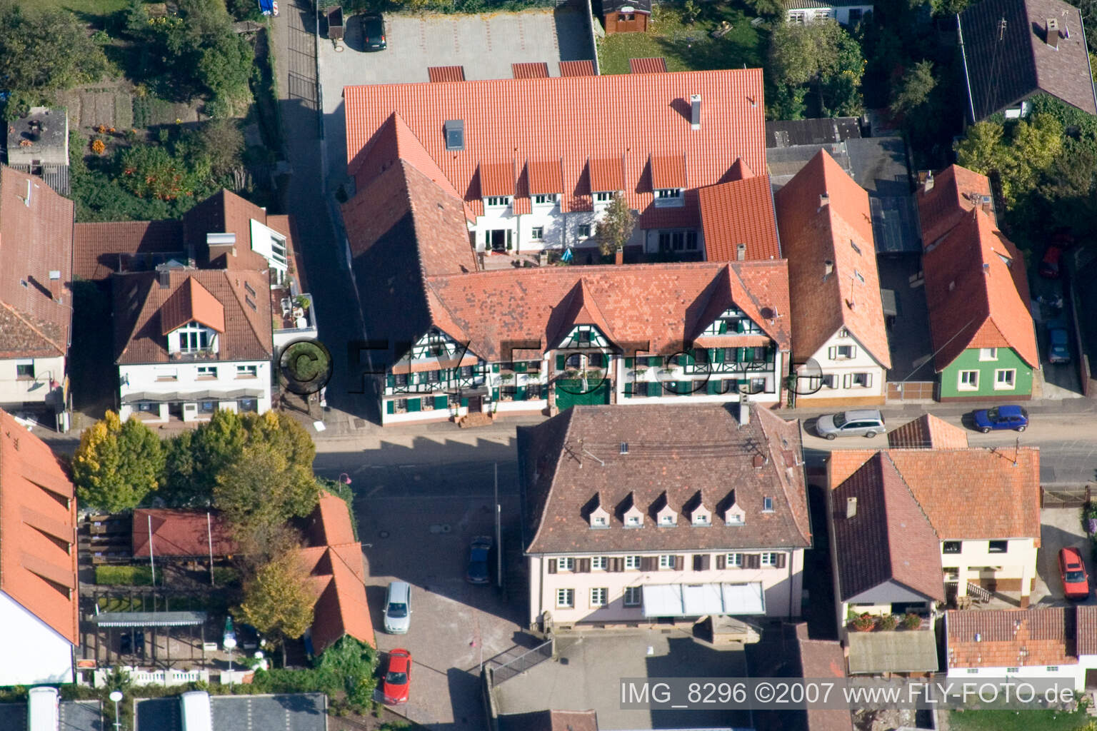 Schrägluftbild von Kandel, Bahnhofstr im Bundesland Rheinland-Pfalz, Deutschland