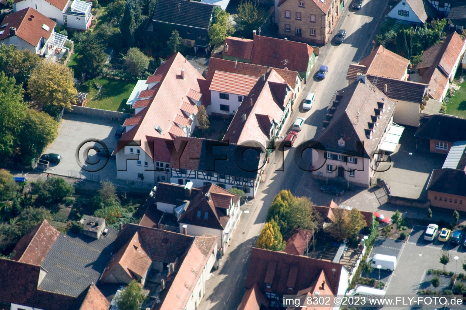 Kandel, Bahnhofstr im Bundesland Rheinland-Pfalz, Deutschland von oben gesehen