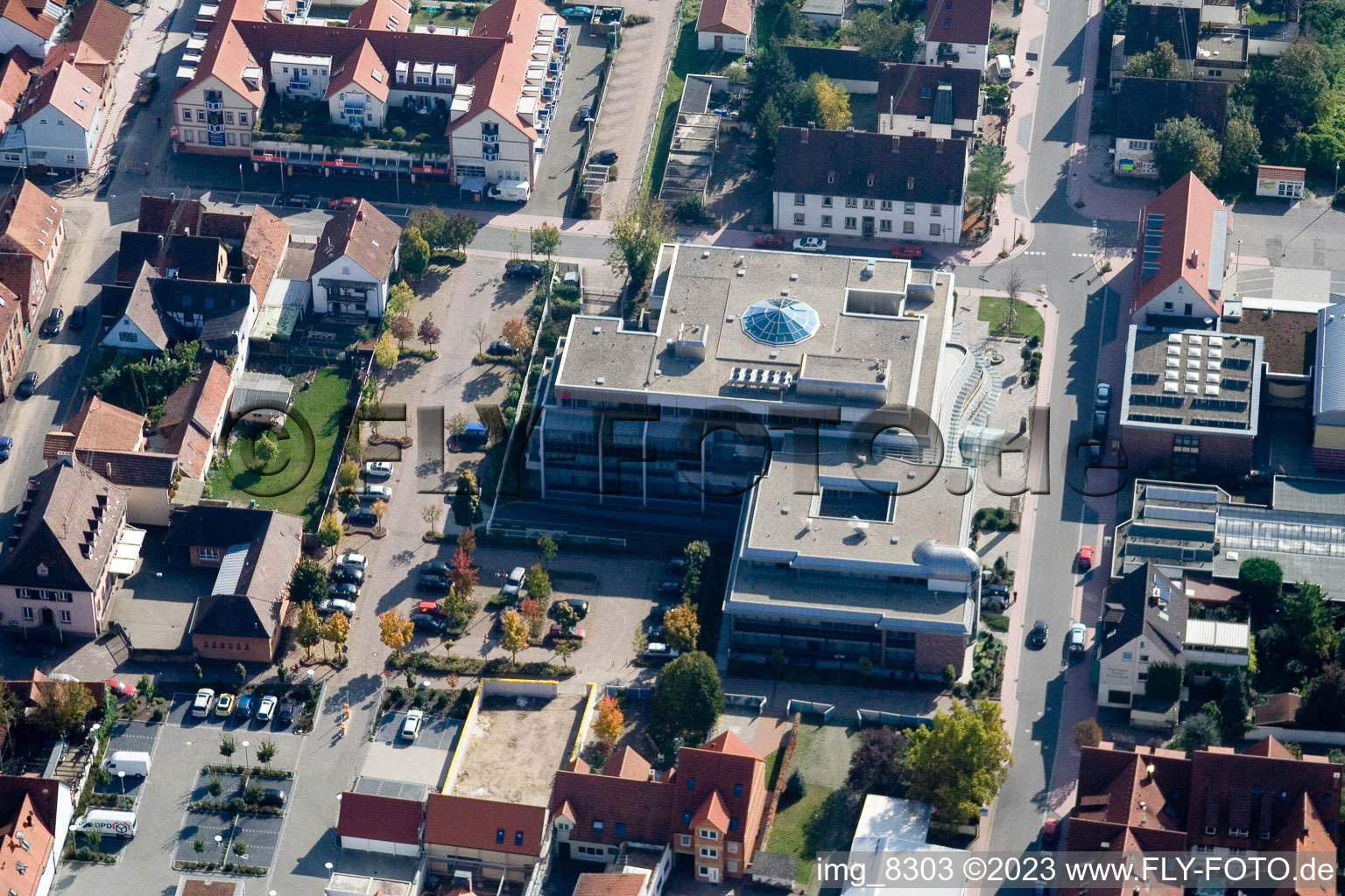 Kandel, Sparkasse im Bundesland Rheinland-Pfalz, Deutschland von oben