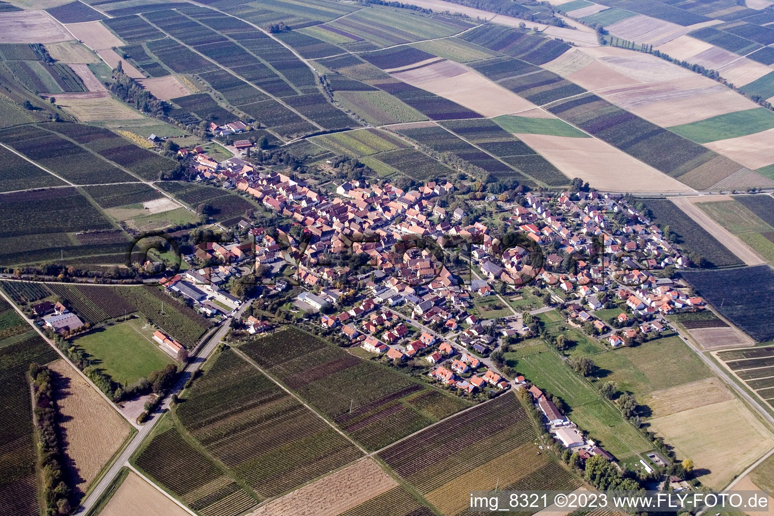 Luftbild von Impflingen von Südosten im Bundesland Rheinland-Pfalz, Deutschland