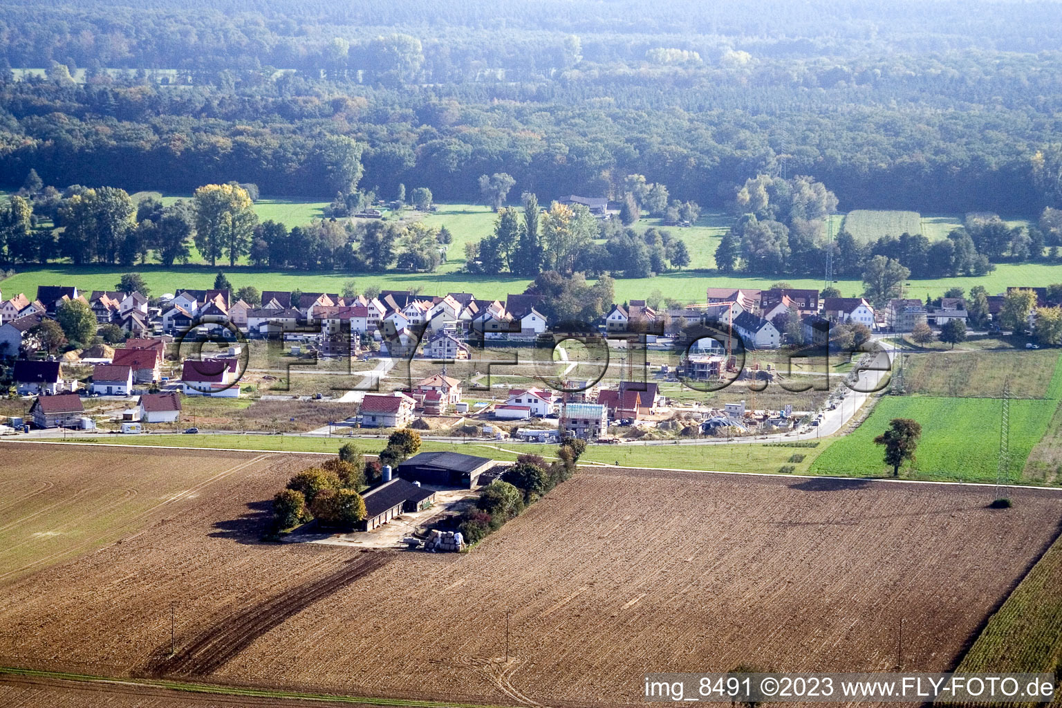 Drohnenaufname von Kandel, Neubaugebiet Am Höhenweg im Bundesland Rheinland-Pfalz, Deutschland