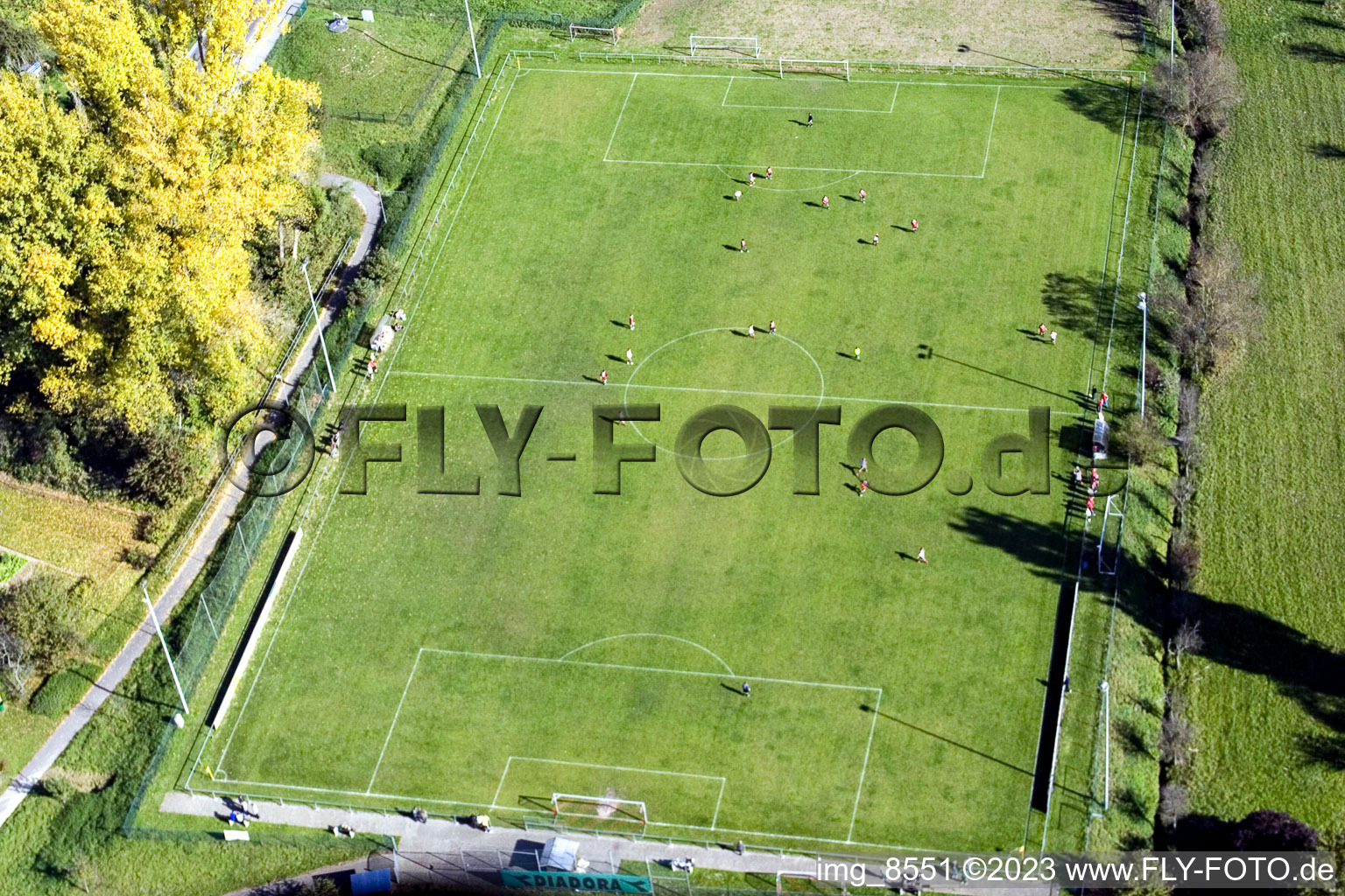 Luftbild von FC Viktoria Berghausen in Pfinztal im Bundesland Baden-Württemberg, Deutschland