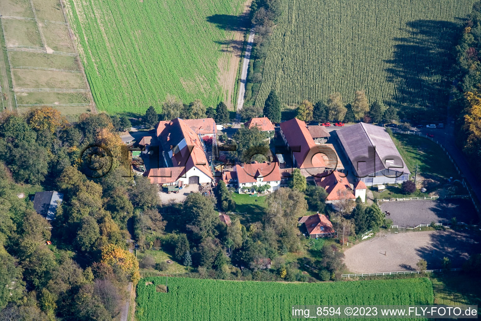 Luftbild von Grötzingen, Rittnerthof in Karlsruhe im Bundesland Baden-Württemberg, Deutschland