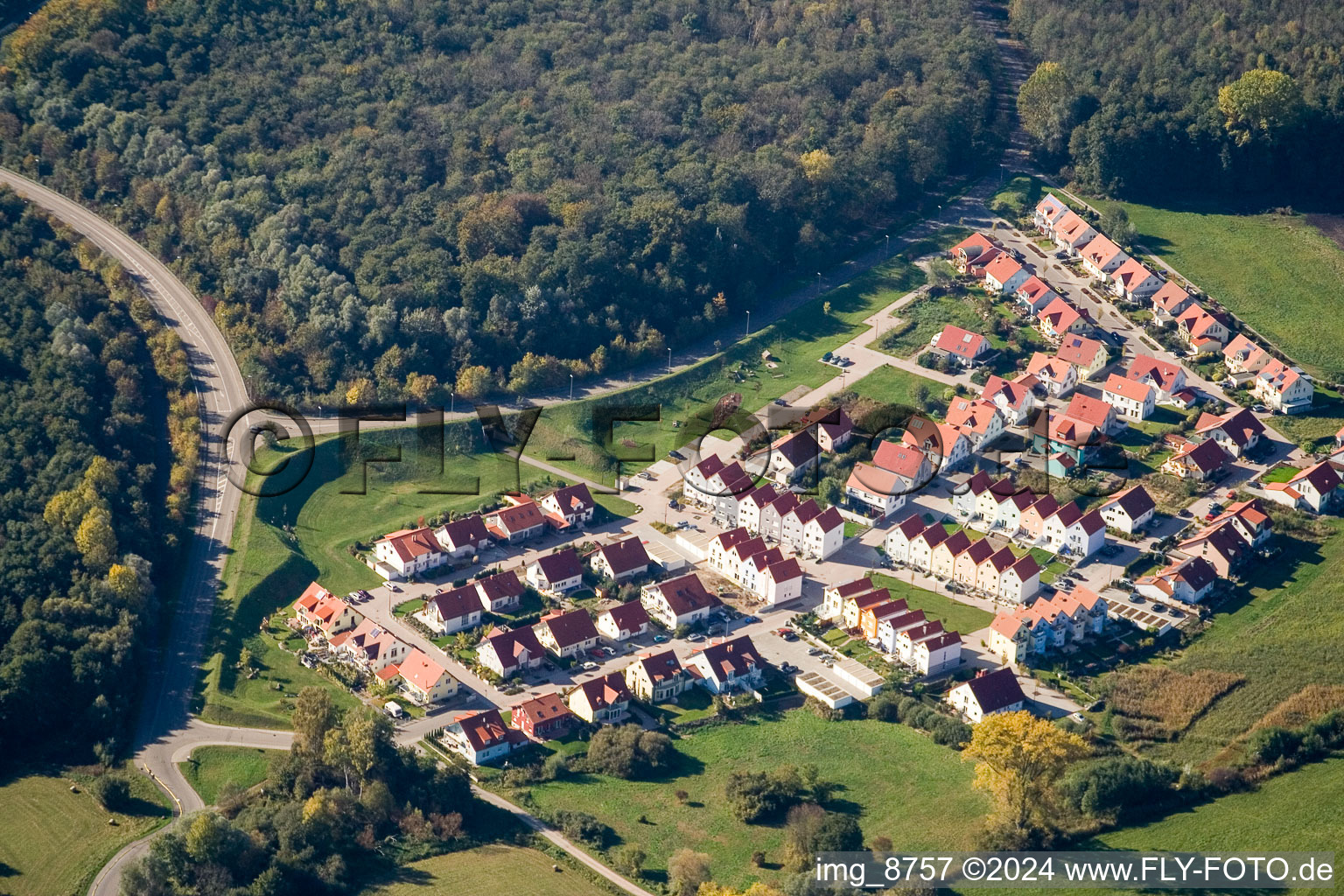 Neubaugebiet am Badepark in Wörth am Rhein im Bundesland Rheinland-Pfalz, Deutschland