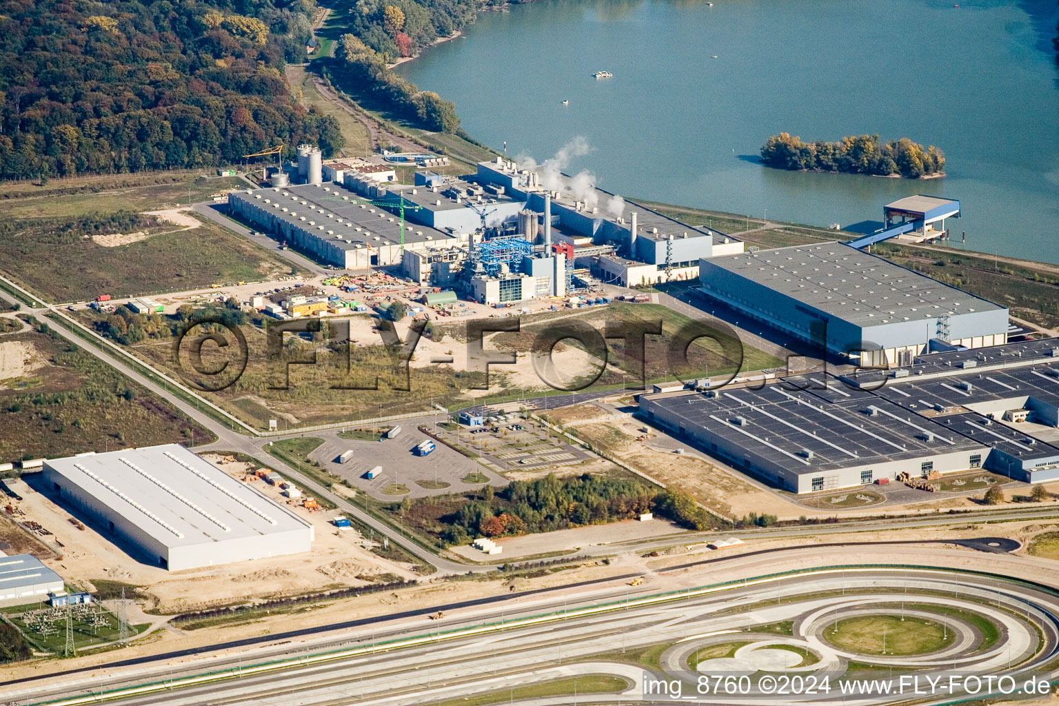 Luftbild von Palm Wellpappefabrik in Wörth am Rhein im Bundesland Rheinland-Pfalz, Deutschland