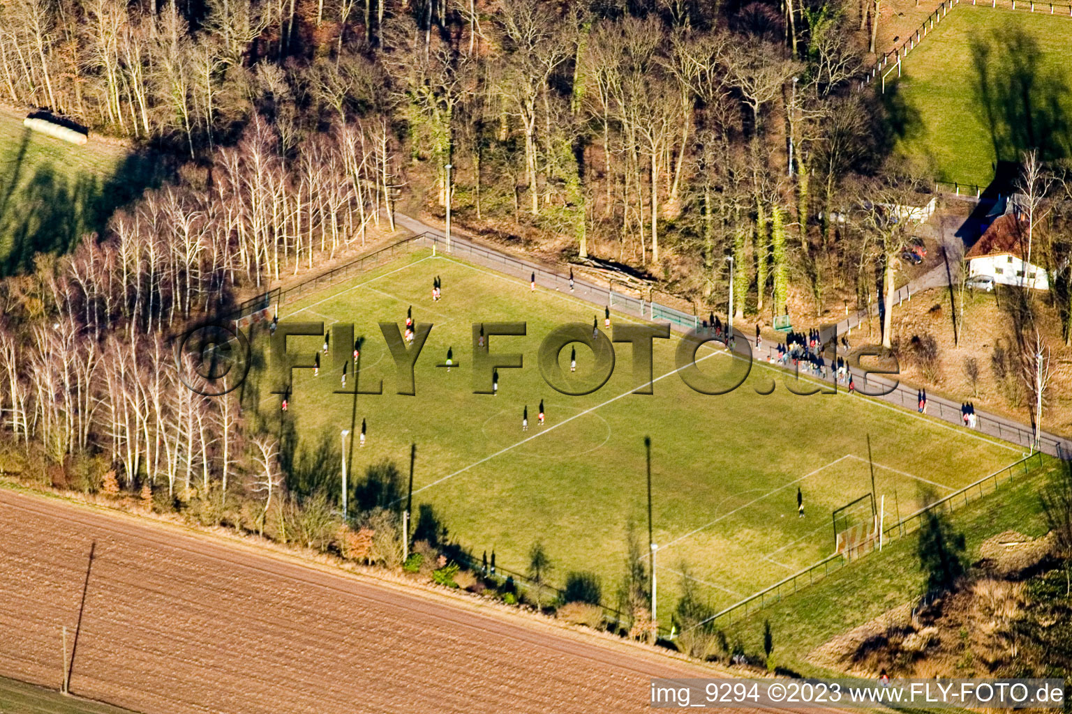 Steinweiler, Sportplätze im Bundesland Rheinland-Pfalz, Deutschland von oben gesehen