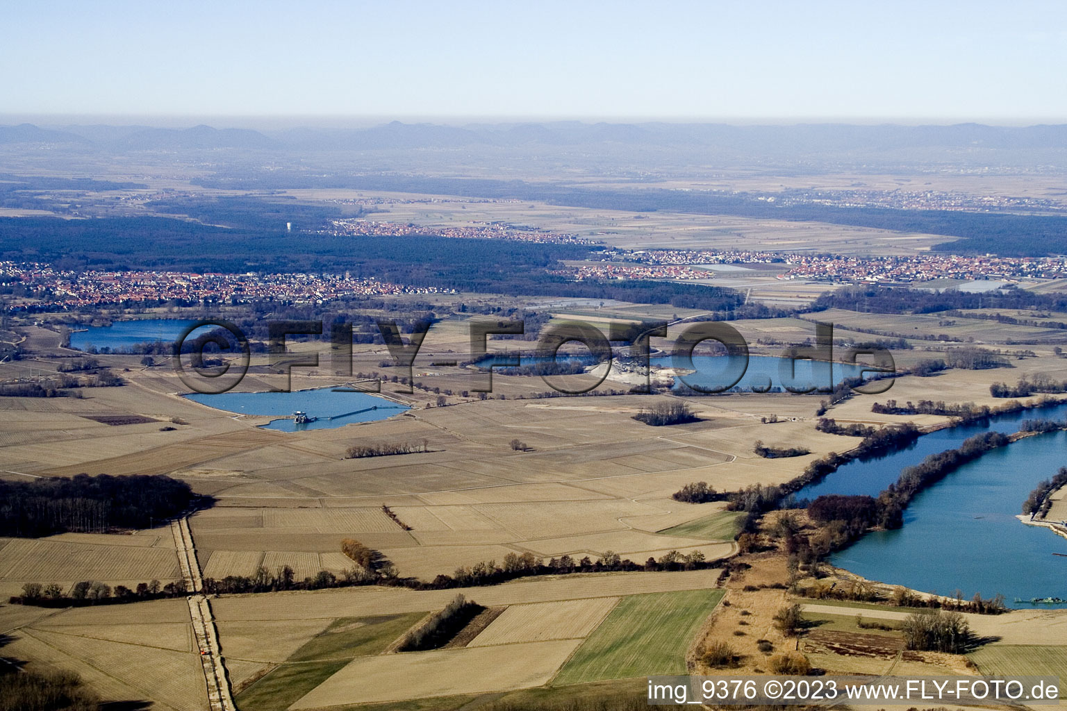 Baggerseen zw. Neupotz und Jockgrim im Bundesland Rheinland-Pfalz, Deutschland