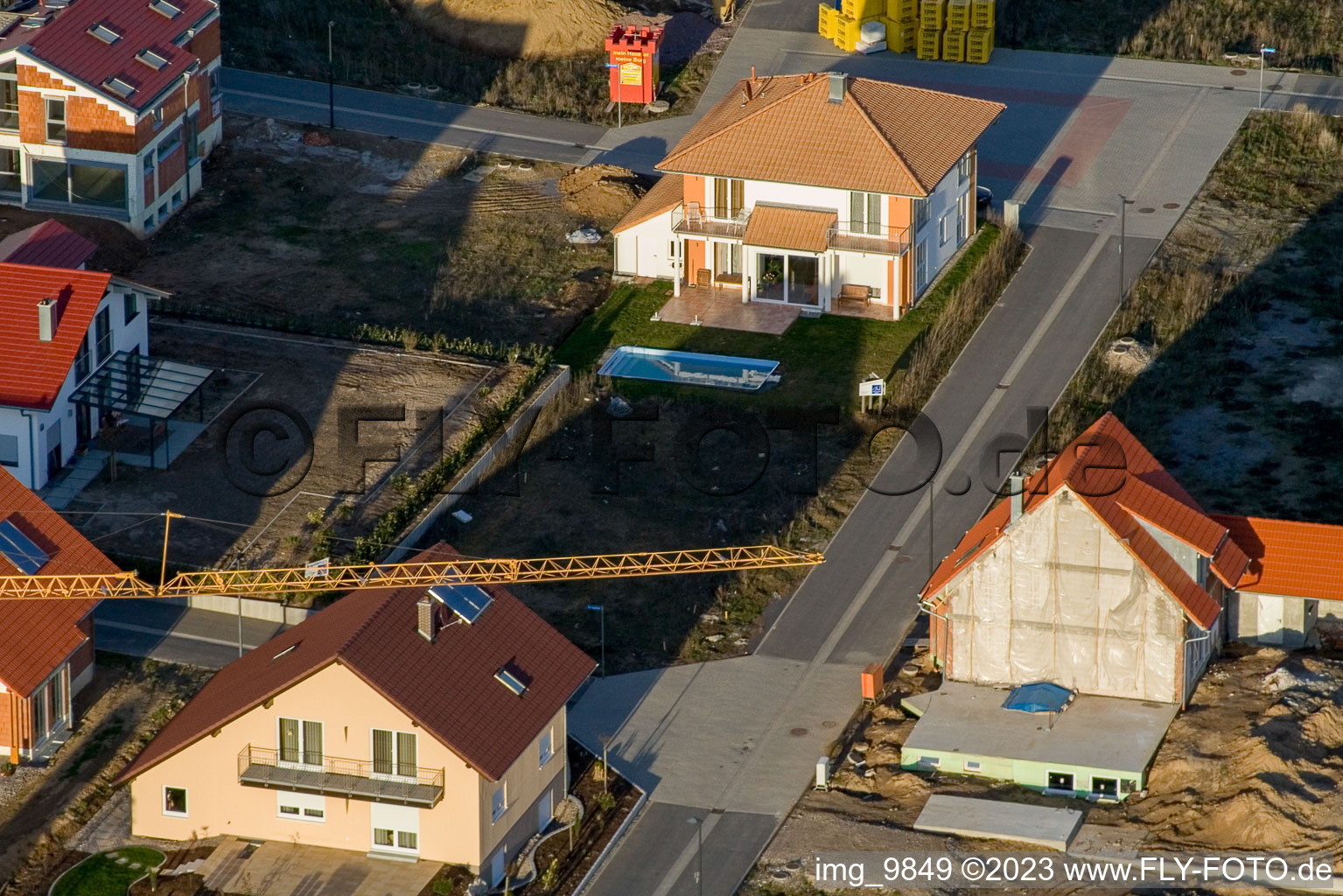 Kandel, Am Höhenweg im Bundesland Rheinland-Pfalz, Deutschland aus der Drohnenperspektive