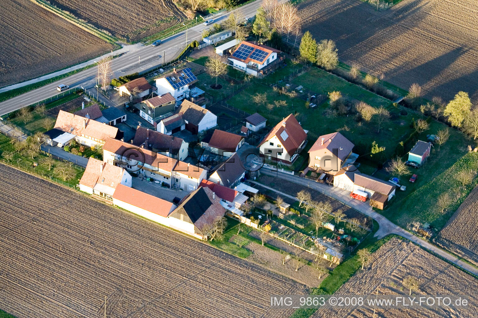 Luftbild von Minfeld, Welschhof im Bundesland Rheinland-Pfalz, Deutschland
