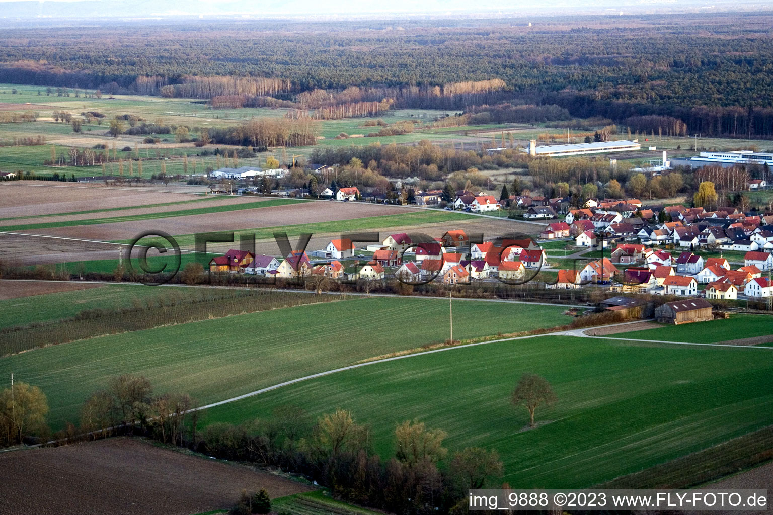 Luftaufnahme von Schaidt, Neubaugebiet NO in Wörth am Rhein im Bundesland Rheinland-Pfalz, Deutschland