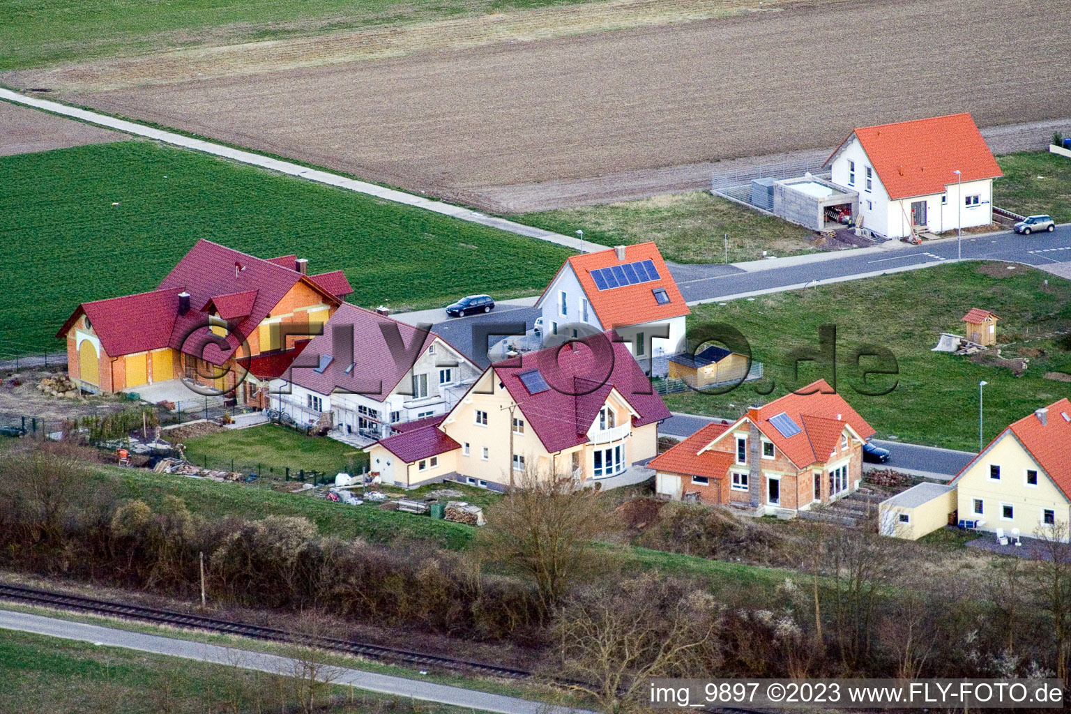 Drohnenbild von Schaidt, Neubaugebiet NO in Wörth am Rhein im Bundesland Rheinland-Pfalz, Deutschland