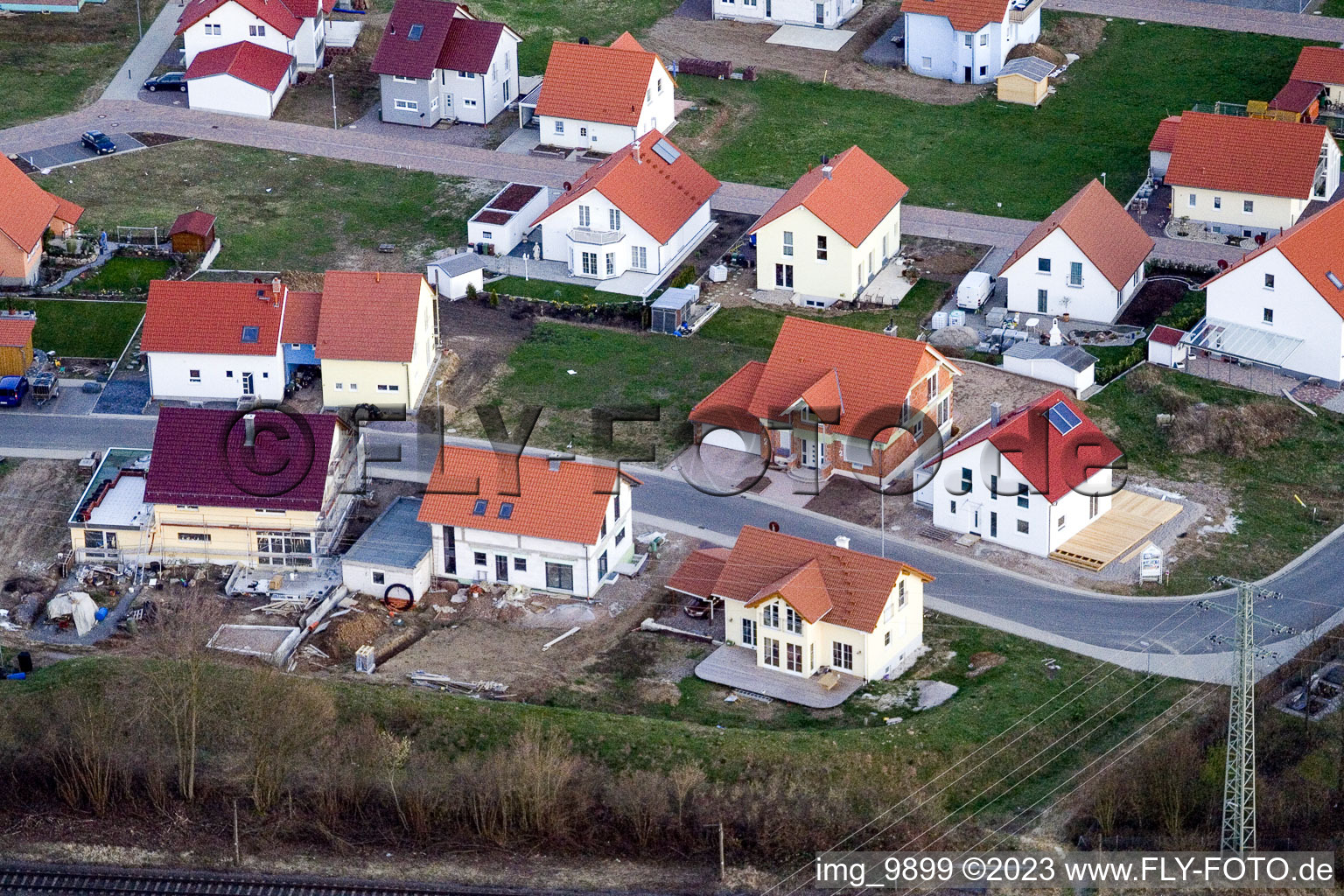 Schaidt, Neubaugebiet NO in Wörth am Rhein im Bundesland Rheinland-Pfalz, Deutschland von einer Drohne aus
