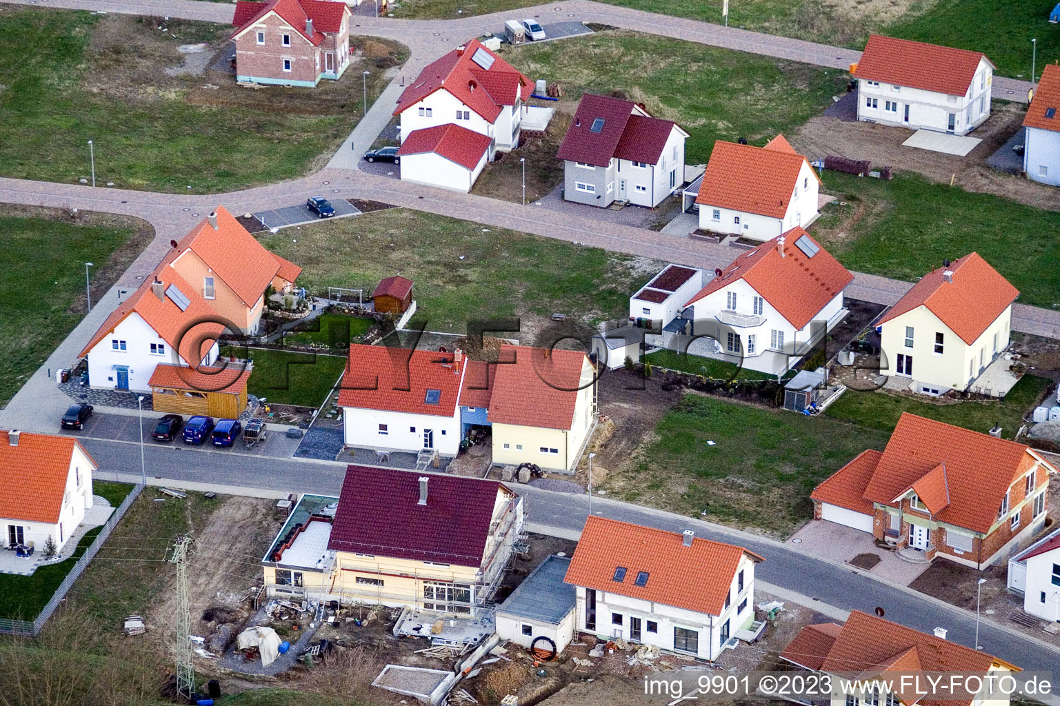 Luftbild von Schaidt, Neubaugebiet NO in Wörth am Rhein im Bundesland Rheinland-Pfalz, Deutschland