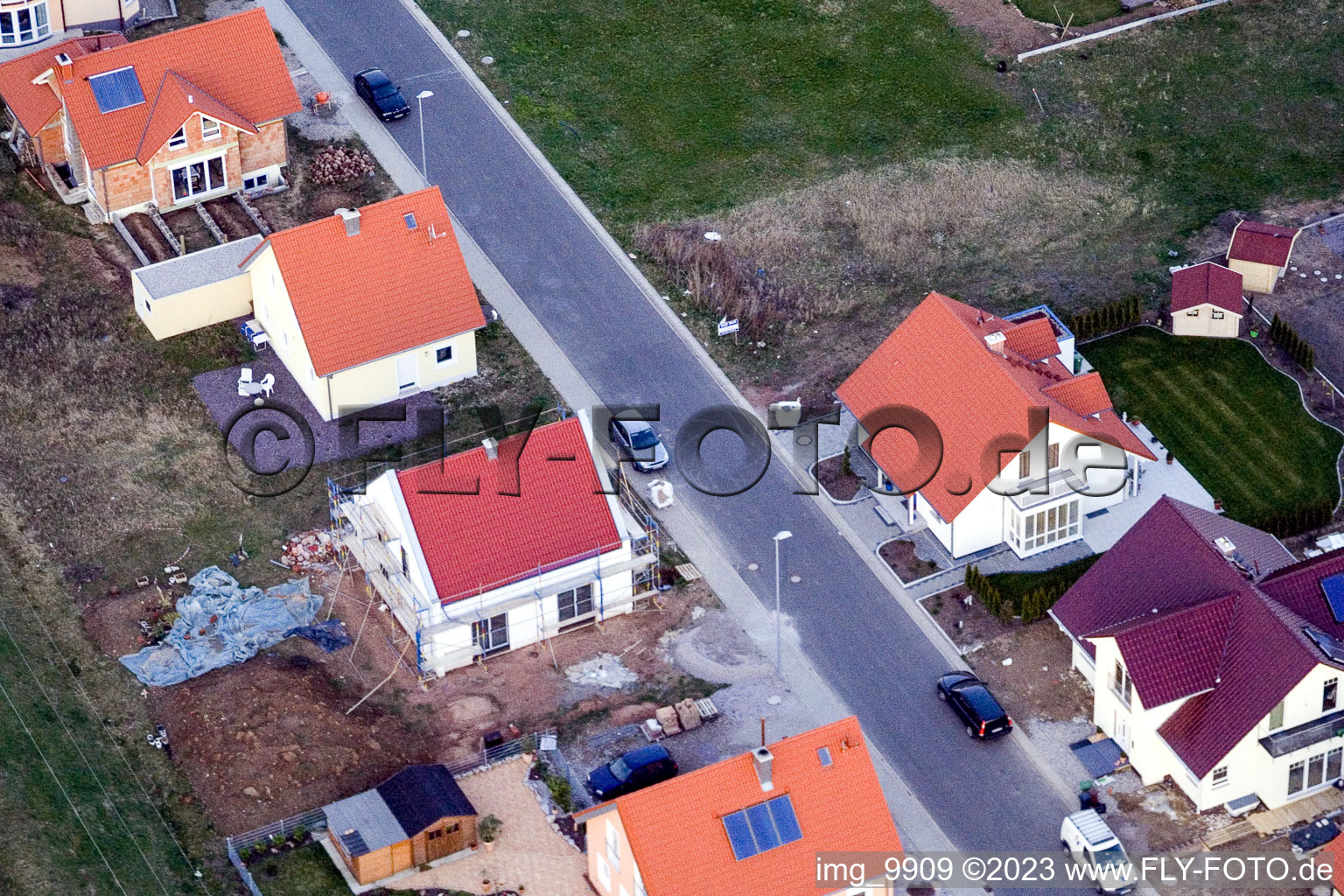 Schaidt, Neubaugebiet NO in Wörth am Rhein im Bundesland Rheinland-Pfalz, Deutschland aus der Luft betrachtet
