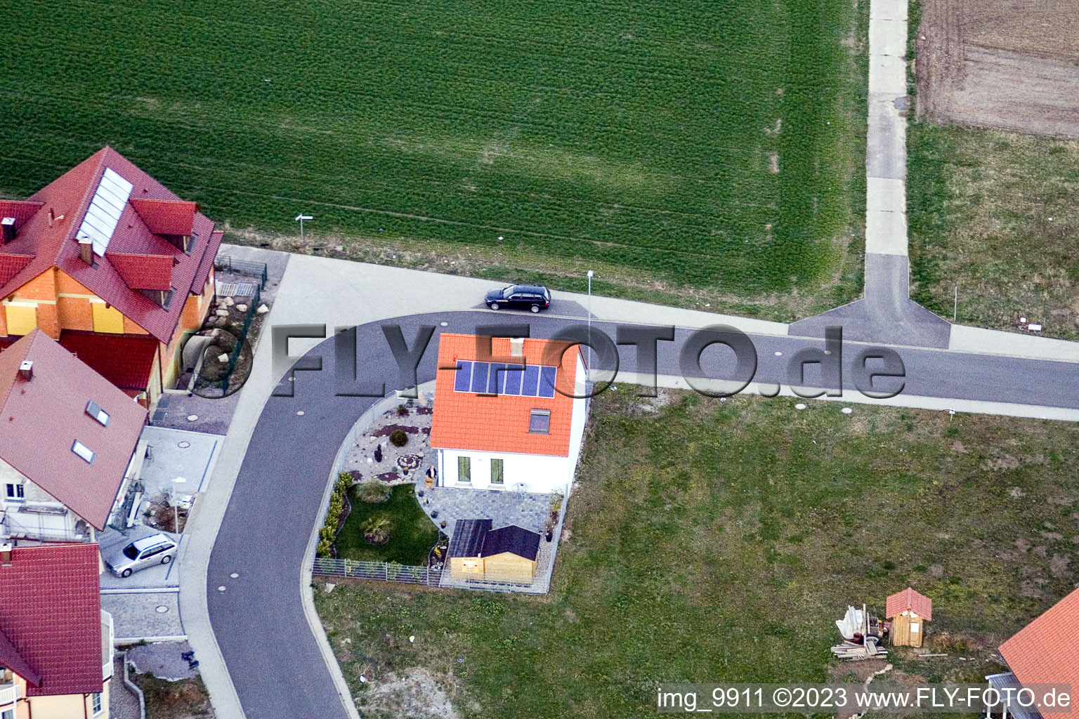 Drohnenbild von Schaidt, Neubaugebiet NO in Wörth am Rhein im Bundesland Rheinland-Pfalz, Deutschland