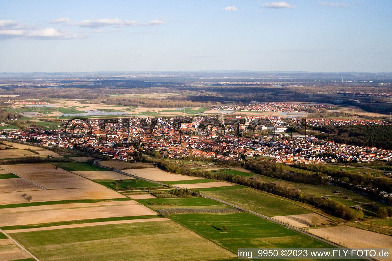 Herxheimweyher im Bundesland Rheinland-Pfalz, Deutschland vom Flugzeug aus