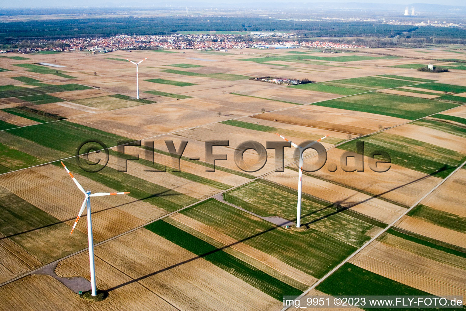 Luftaufnahme von Herxheimweyher, Windkraftanlagen im Bundesland Rheinland-Pfalz, Deutschland