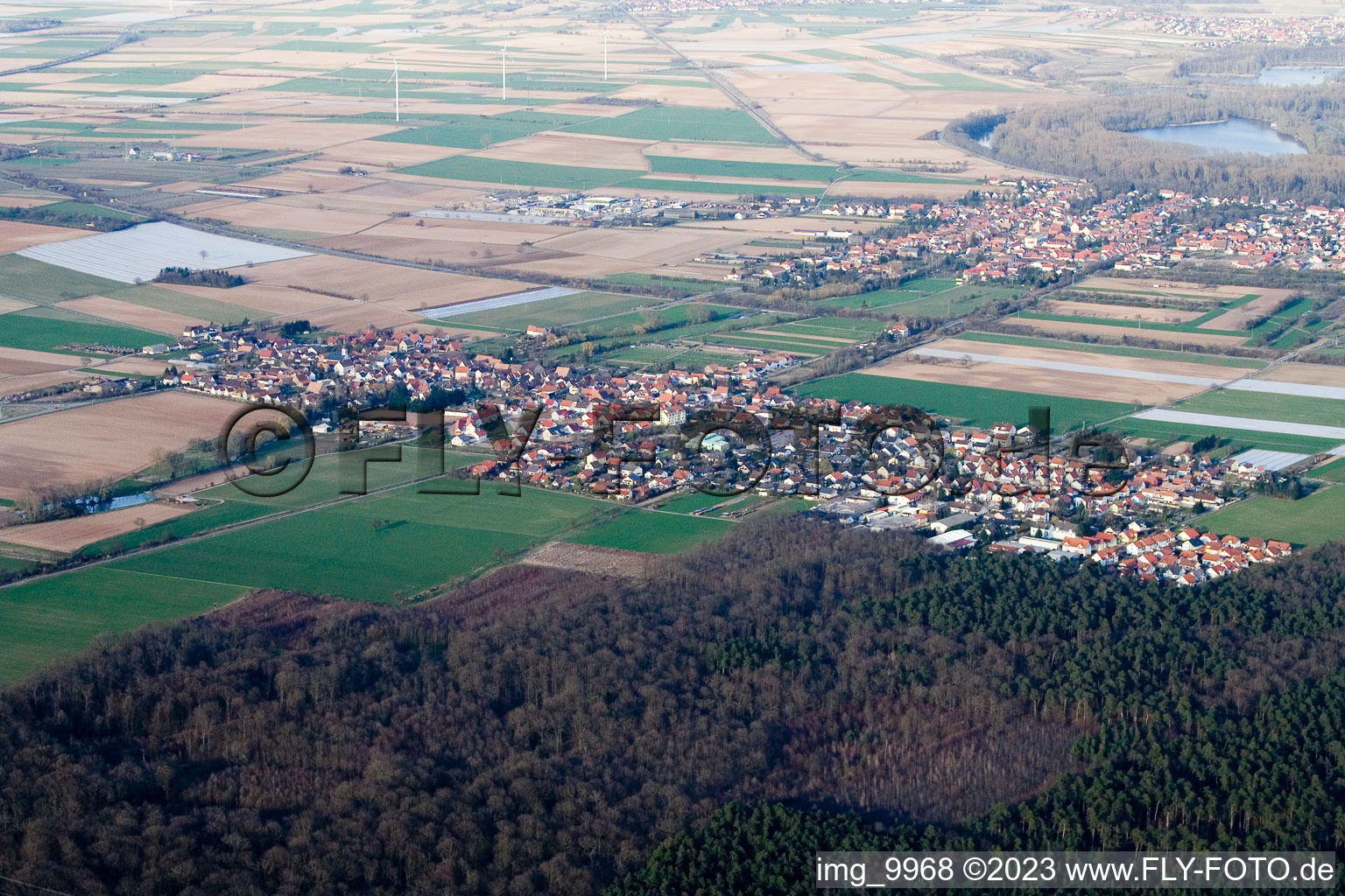 Westheim im Bundesland Rheinland-Pfalz, Deutschland vom Flugzeug aus