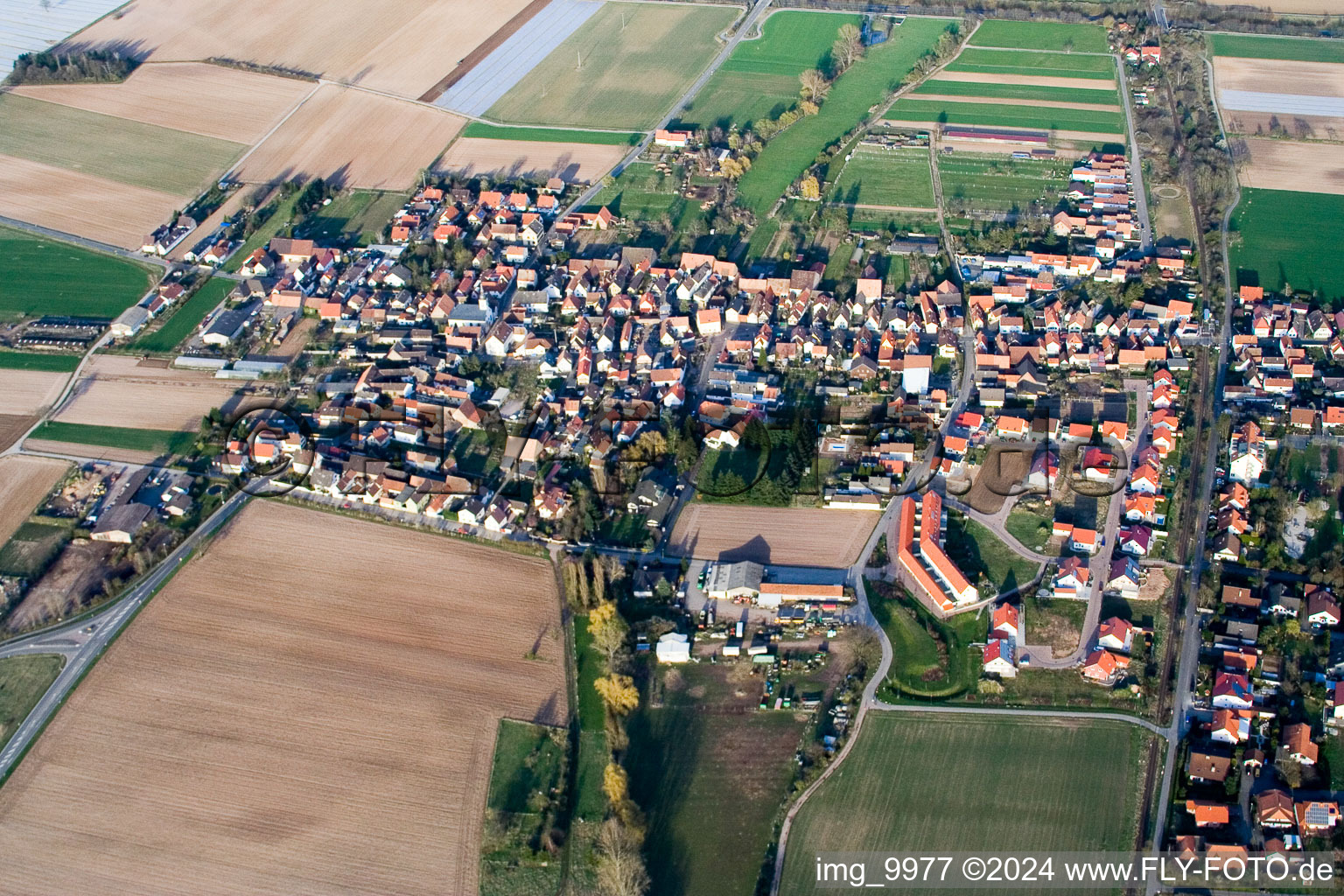 Siedlungsgebiet in Westheim (Pfalz) im Bundesland Rheinland-Pfalz, Deutschland