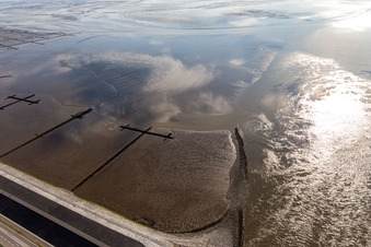 Nordseeküste Watt an der Eidermündung in Tönning im Bundesland Schleswig-Holstein, Deutschland