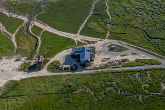 Badestelle Dorf/Süd mit Strandhütte Axels im Ortsteil Olsdorf in Sankt Peter-Ording im Bundesland Schleswig-Holstein, Deutschland