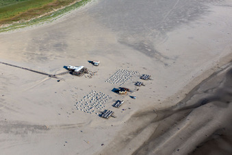 Seebrücke Sankt Peter-Ording-Strand im Bundesland Schleswig-Holstein, Deutschland