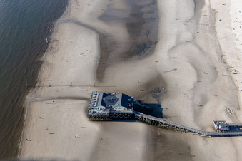 Badestelle Ording mit Cafe Ohana Bar in Sankt Peter-Ording im Bundesland Schleswig-Holstein, Deutschland