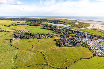 Luftbild von Campingplatz Biehl am Nordseestrand in Sankt Peter-Ording im Bundesland Schleswig-Holstein, Deutschland