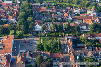 Marktplatz in Friedrichstadt im Bundesland Schleswig-Holstein, Deutschland