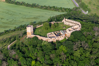 Burg Gleichen im Ortsteil Wandersleben in Drei Gleichen im Bundesland Thüringen, Deutschland von oben