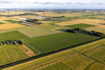 Windenergieanlagen ( WEA ) - Windrad- auf einem Feld in Schülp im Ortsteil Schülperweide im Bundesland Schleswig-Holstein, Deutschland
