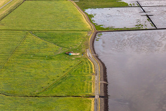 Wesselburenerkooger Badestrand an der Nordsee im Bundesland Schleswig-Holstein, Deutschland