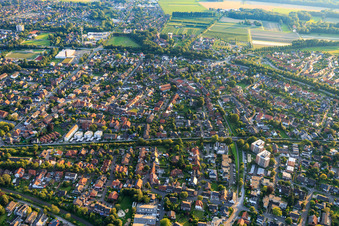 Verlauf der Bahnlinie durch die Stadt in Coesfeld im Bundesland Nordrhein-Westfalen, Deutschland