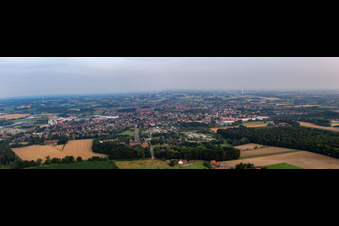 Panorama Stadtgebiet mit Außenbezirken und Innenstadtbereich in Gescher im Bundesland Nordrhein-Westfalen, Deutschland