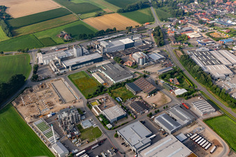 Luftbild von Industriegebiet Daimlerstr mit Hemsing Metallbau GmbH und BEWITAL Unternehmensgruppe im Ortsteil Oeding in Südlohn im Bundesland Nordrhein-Westfalen, Deutschland