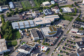 Autohandels- Gebäude des Autohauses Porsche Zentrum Reutlingen in Reutlingen im Ortsteil Betzingen im Bundesland Baden-Württemberg, Deutschland