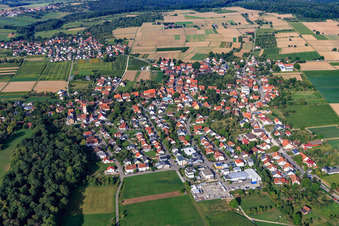 Mähringen von Osten in Kusterdingen im Bundesland Baden-Württemberg, Deutschland